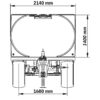 Rysunek techniczny z wymiarami cysterny Mobilis Aqua SLP 6000 (4680 × 2140 × 2430 mm)