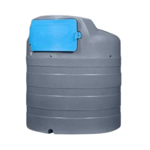 Zbiornik na AdBlue Swimer Blue Tank Eco-Line ELDPS 2500 l w ujęciu 3/4, z widoczną kopułą i szafką